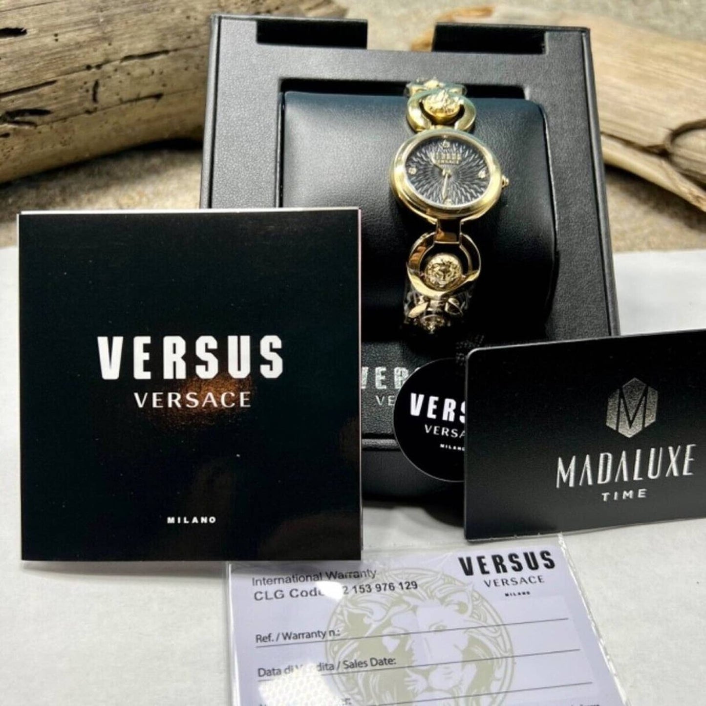 Versace Women's Peking Road Petite Gold-Tone Stainless Steel Bracelet Watch 28mm