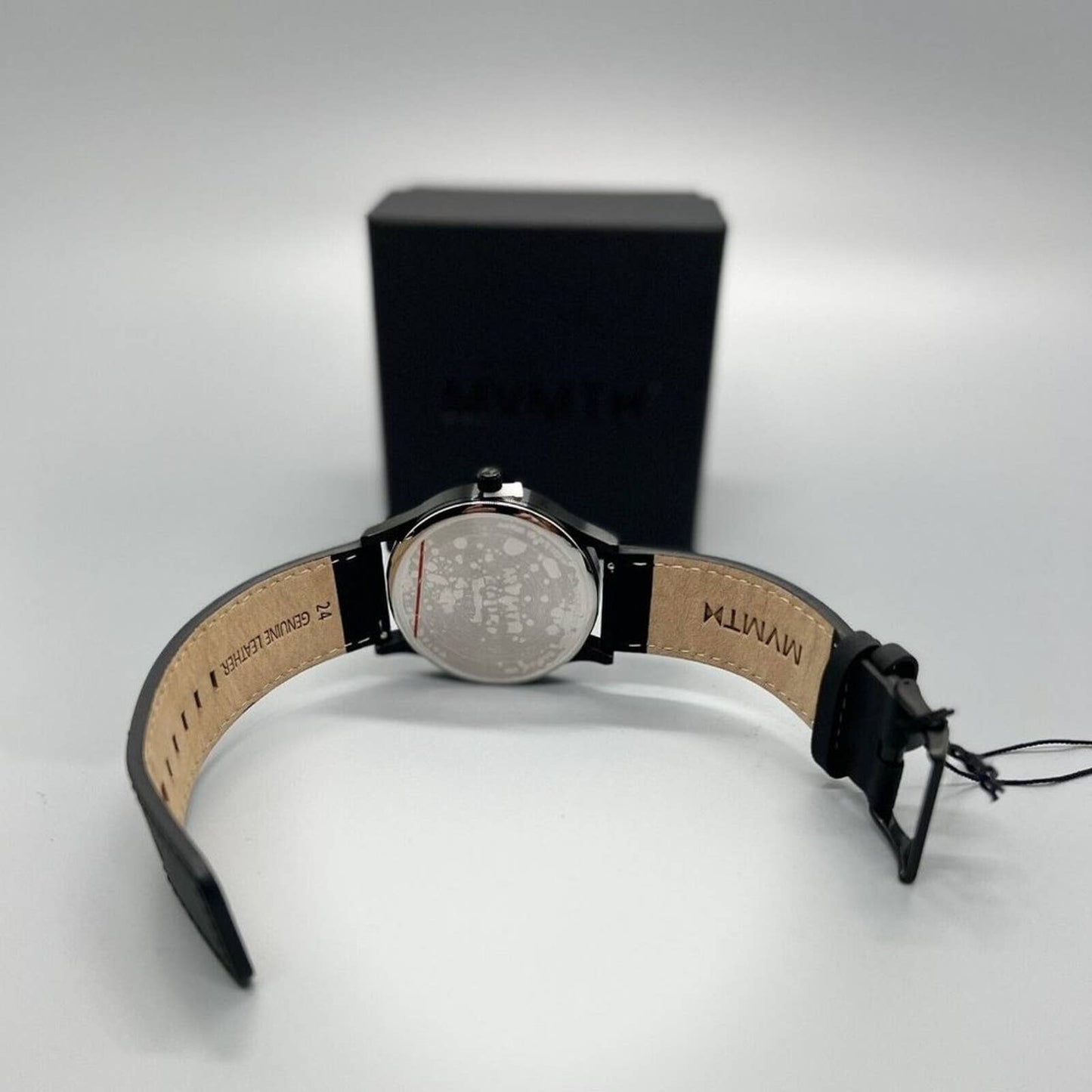 MVMT Men's Classic Black Leather Strap Watch 45mm