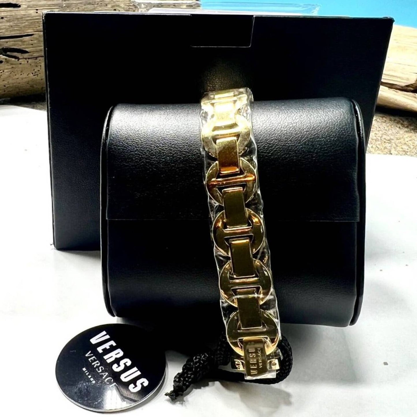 Versace Women's Peking Road Petite Gold-Tone Stainless Steel Bracelet Watch 28mm