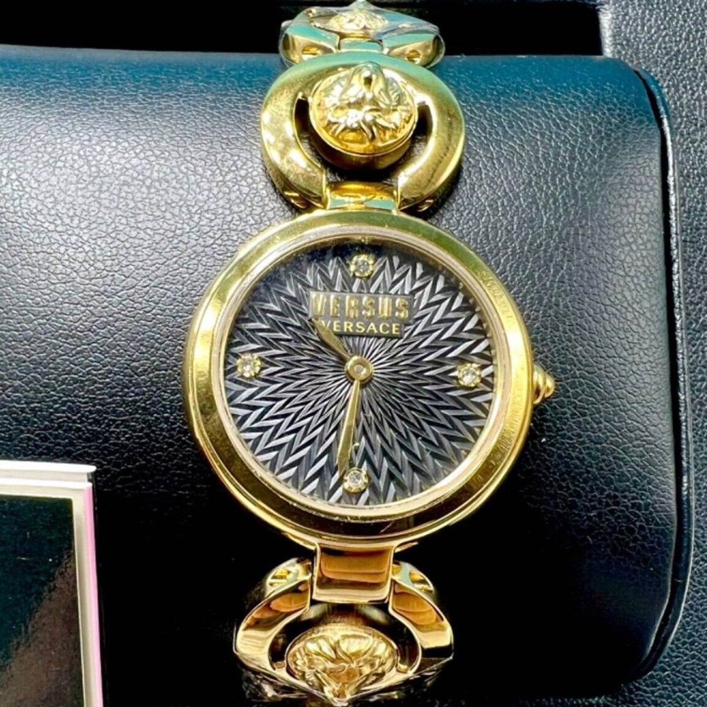 Versace Women's Peking Road Petite Gold-Tone Stainless Steel Bracelet Watch 28mm