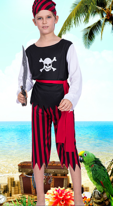 Halloween Pirate Skull Boy Costume