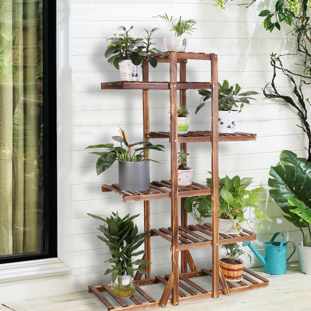 Indoor 6 Tier Wooden Plant Stand