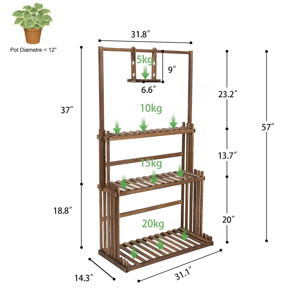 3 Tier Wooden Plant Stand