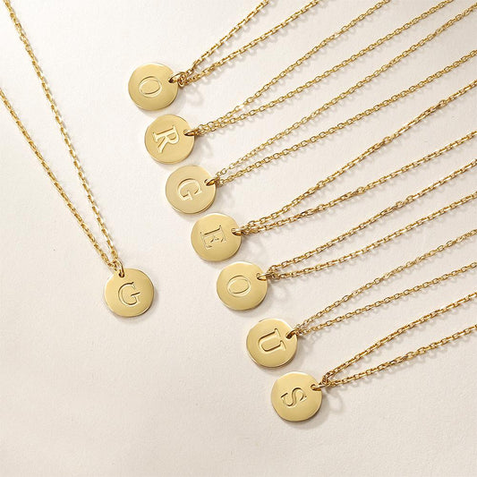 Gold Initial Charm Necklace