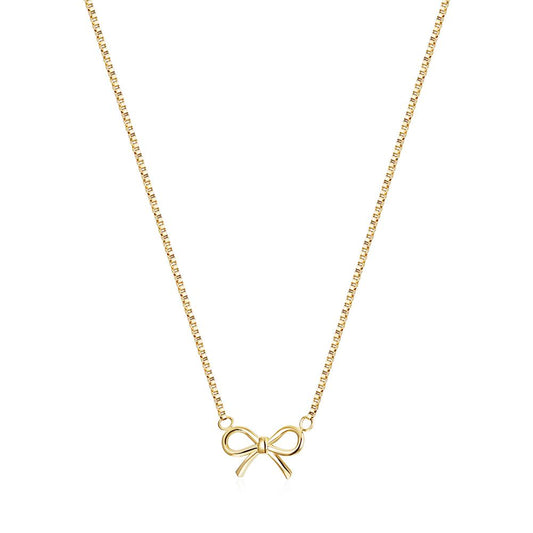 Dainty Gold Bow Necklace