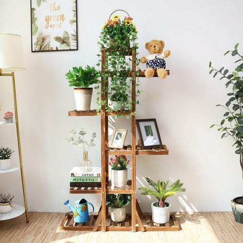 Indoor 6 Tier Wooden Plant Stand