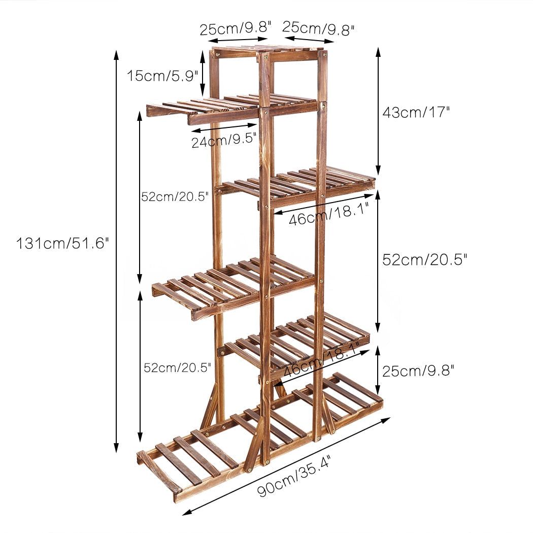 Indoor 6 Tier Wooden Plant Stand