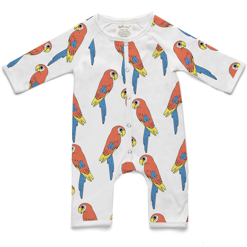 The Parrot - Long Baby Romper - 100% Organic