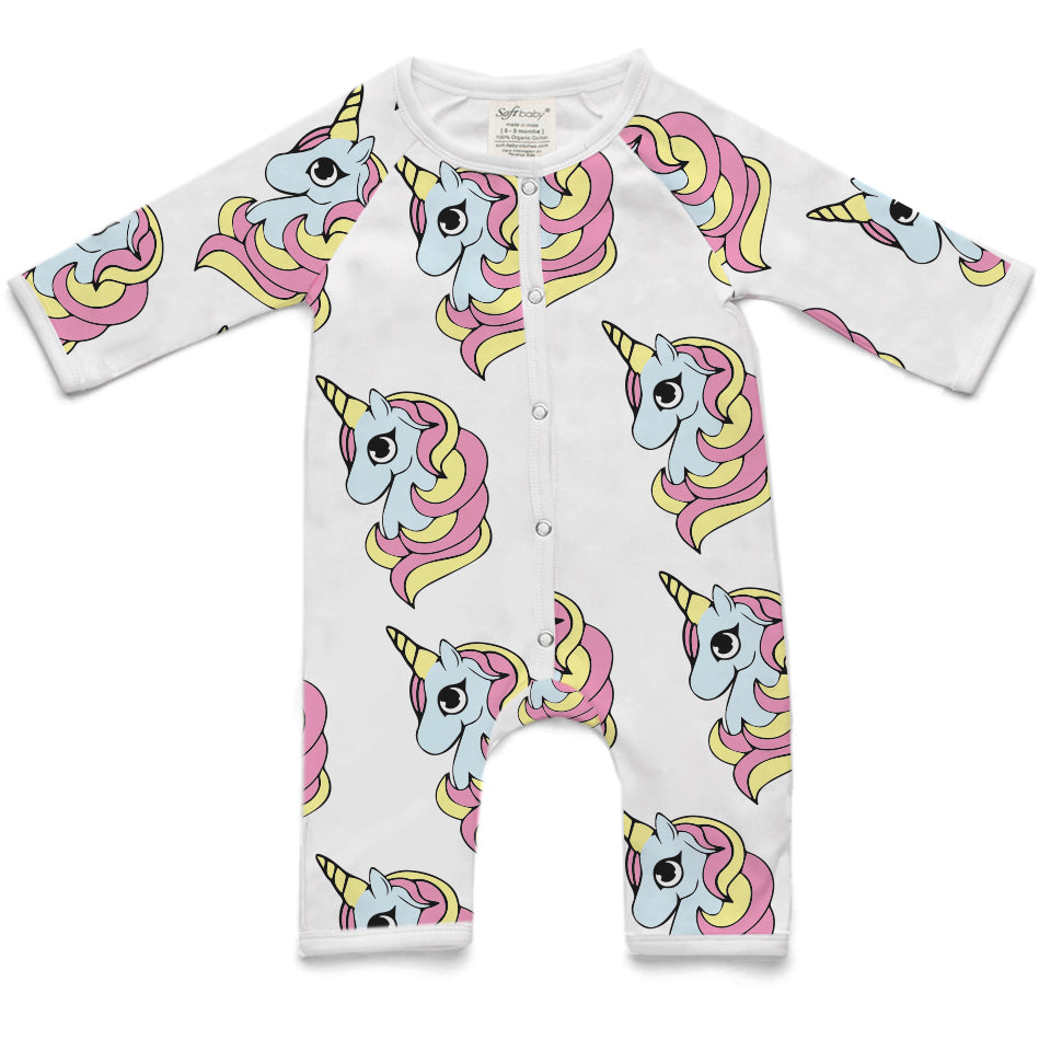 Unicorn Baby Long Romper - 100% Organic