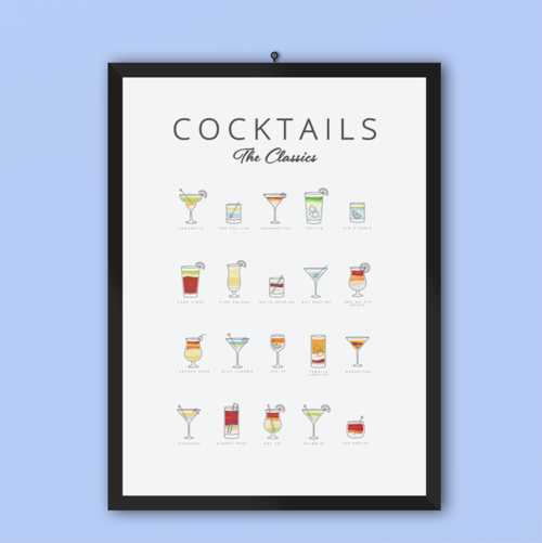 Cocktails Art Poster