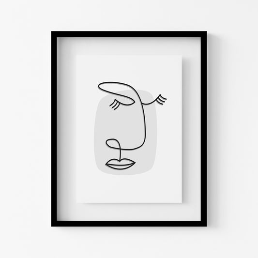 Minimalist Face Line Print