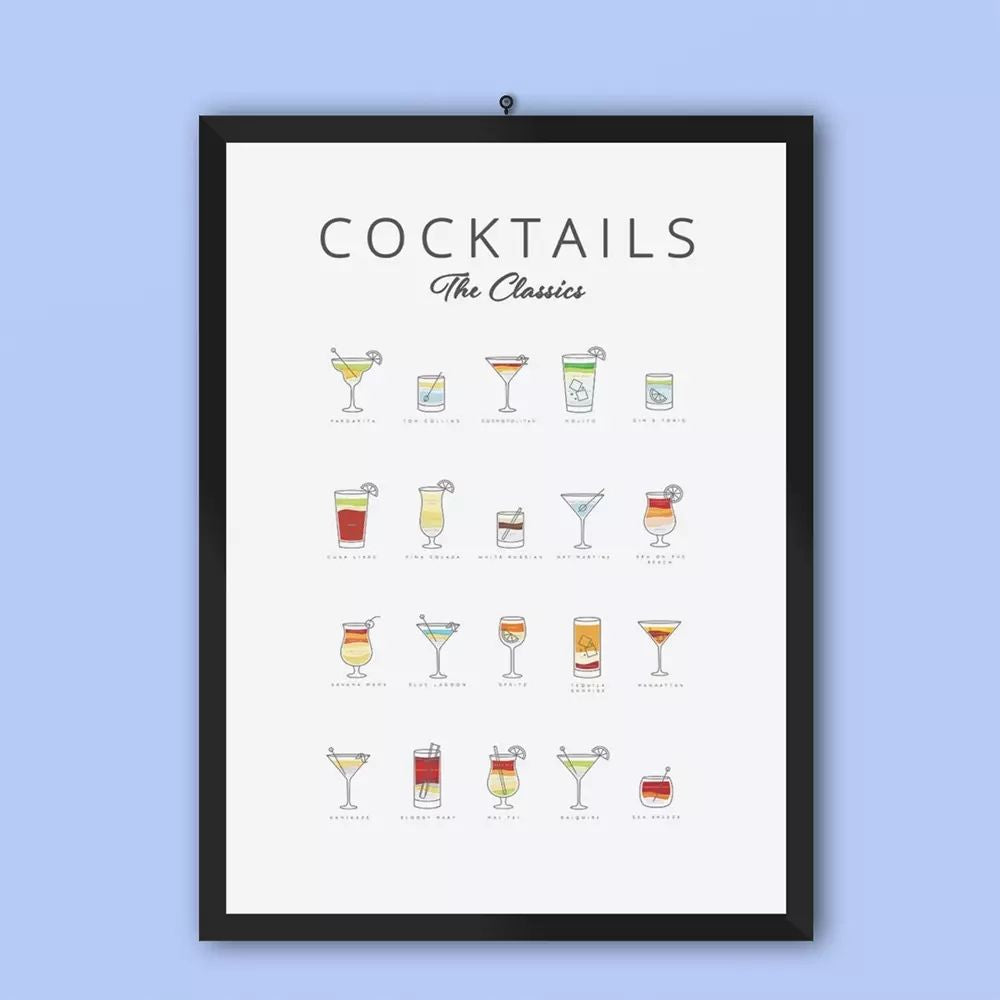 Cocktails Art Poster