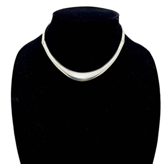 Vintage Taxco Los Ballesteros Sterling Silver Graduated Collar Necklace