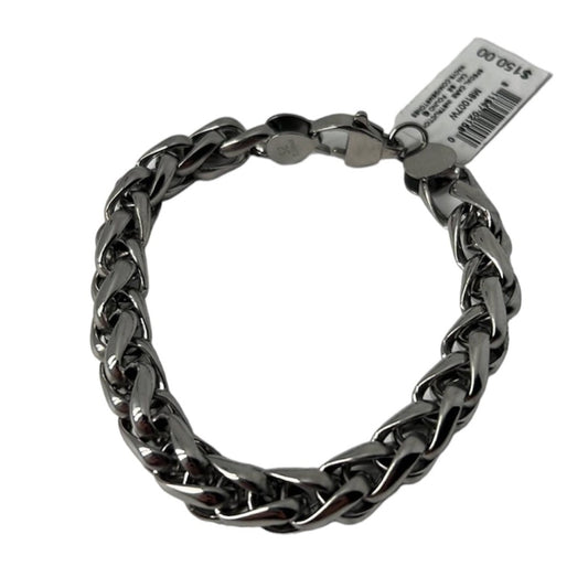 New Mens Stainless Steel 9” Interlock Oval Link Bracelet