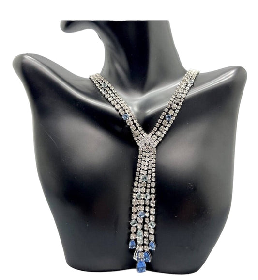 Nardi Blue Crystal Tassel Necklace RAV12H