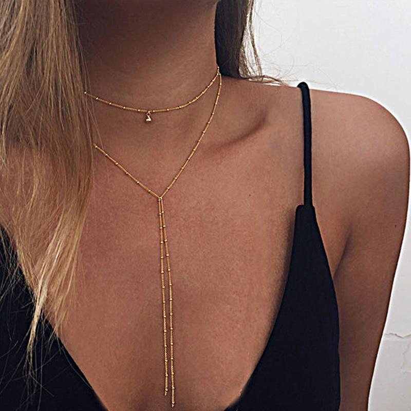 Gold Double Layered Choker Necklace