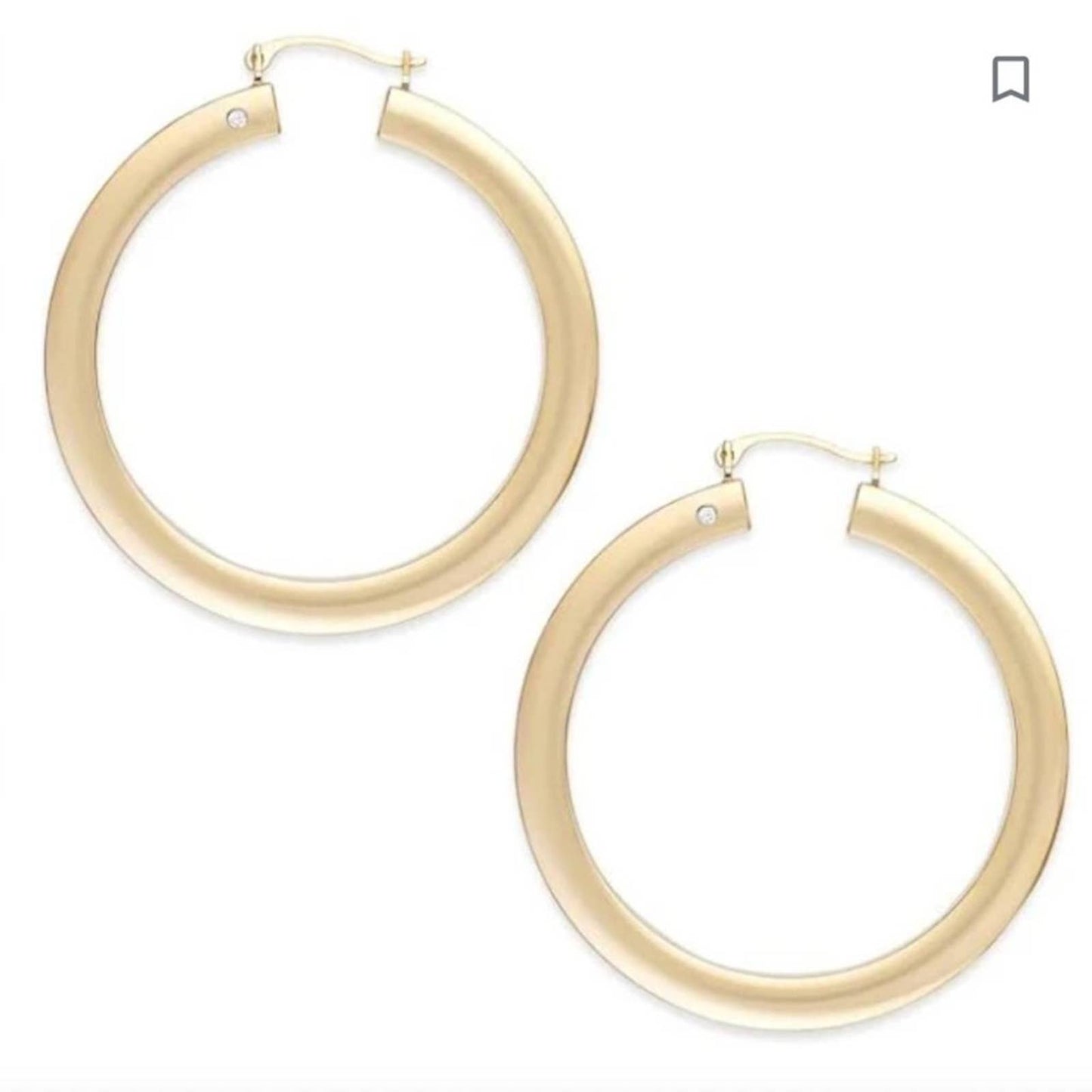 Signature 14k Gold Over Resin Diamond Accent Big Hoop Earrings