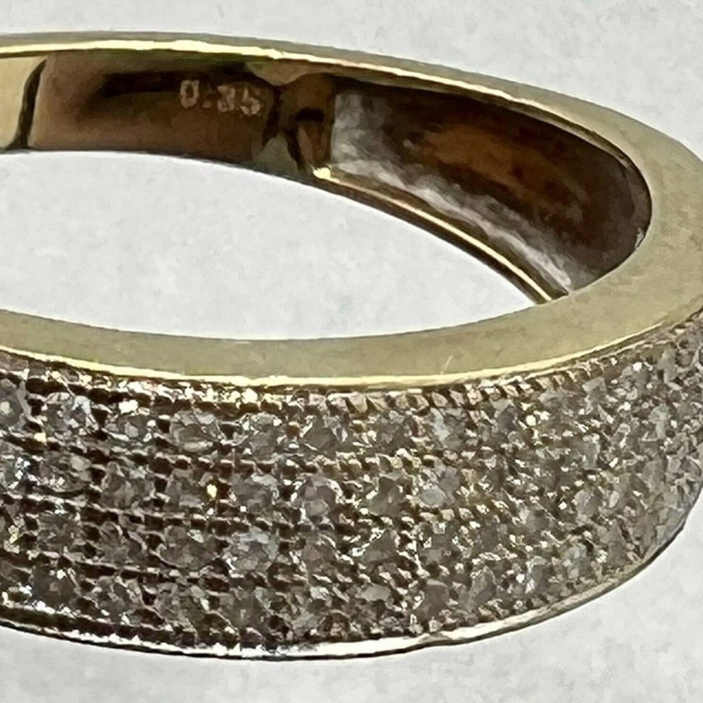 Womens 10K Solid Gold / Diamond Half Eternity Ring