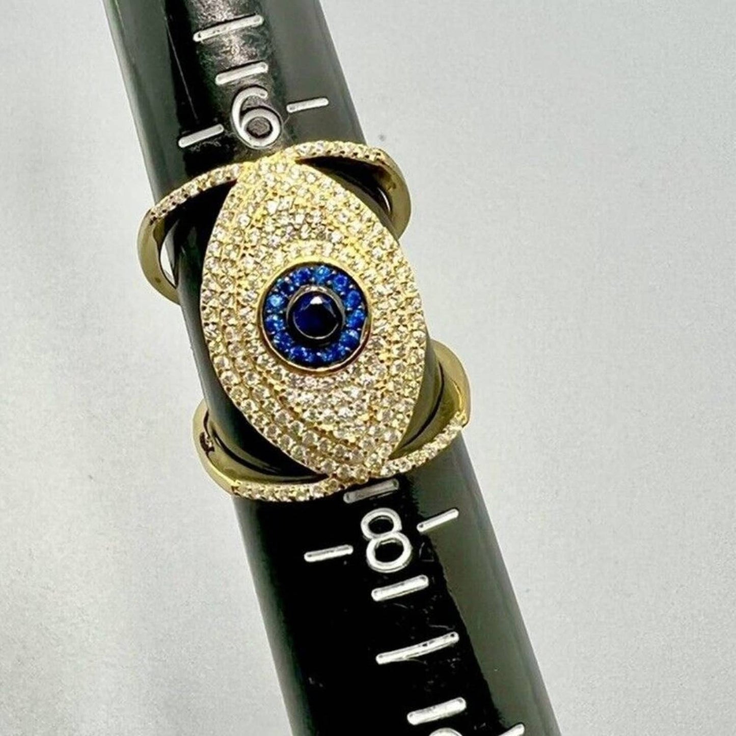 Gold Over Sterling Silver Evil Eye Ring