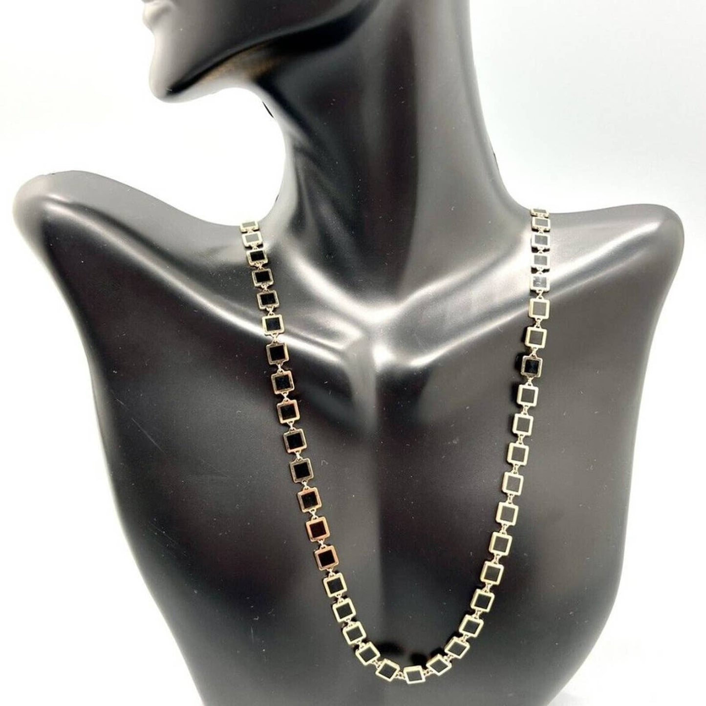 The Lovery 14k Yellow Gold Square Necklace In Onyx And Gold