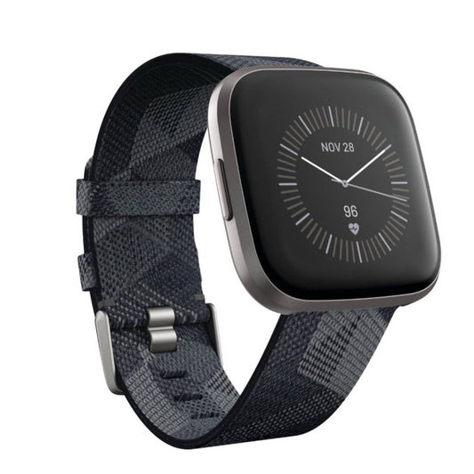 Fitbit Versa 2 Special Edition Activity Tracker Woven Mist Gray/Olive Silicone