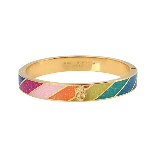 Kurt Geiger Signature Eagle Rainbow Enamel Gold Tone Bangle Bracelet