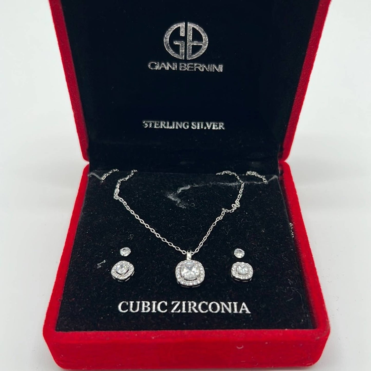 GIANI BERNINI 3-Pc. Set Cubic Zirconia Halo Pendant Necklace, Halo Stud Earrings