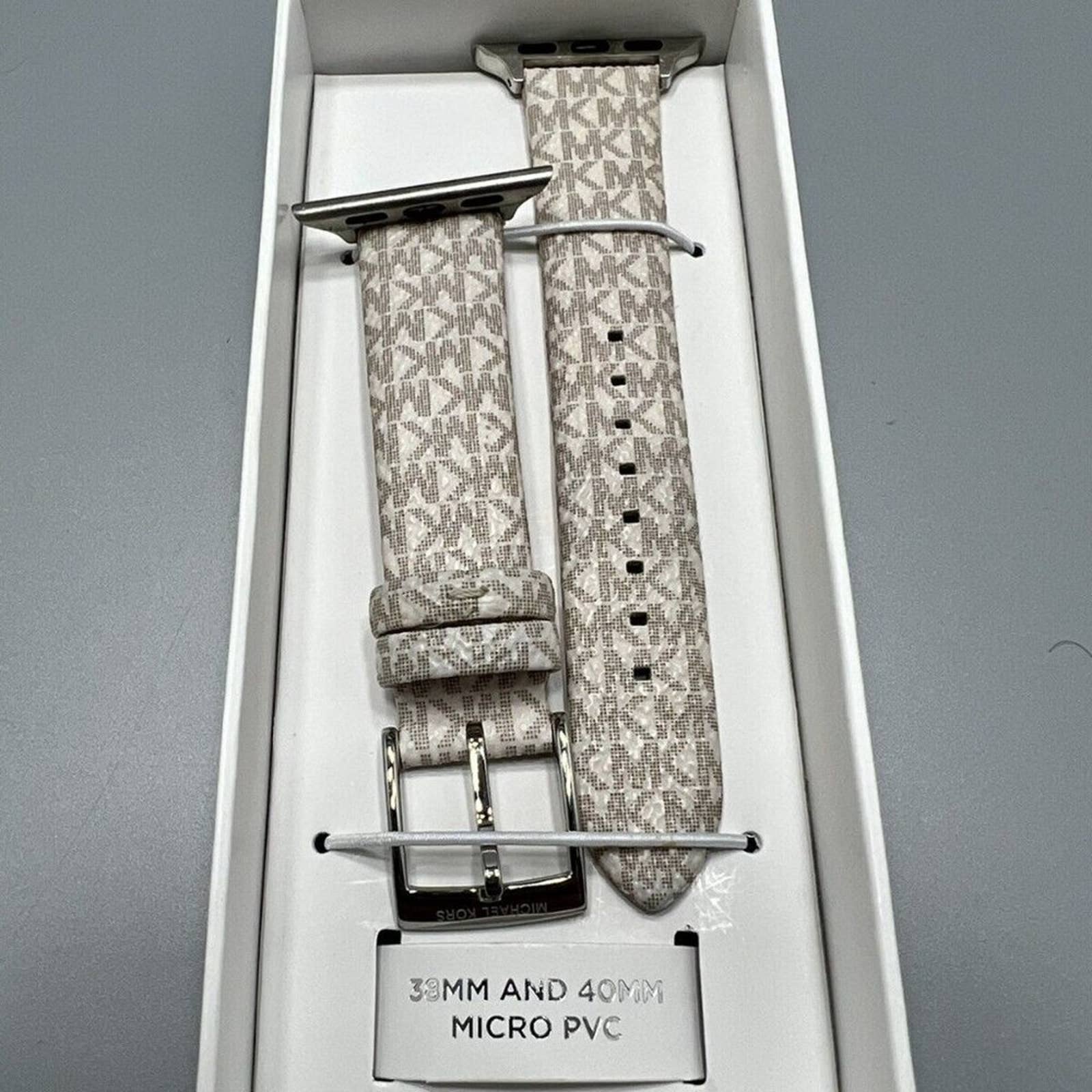 Michael Kors Micro Logo Vanilla PVC 38 40mm Band for Apple Watch