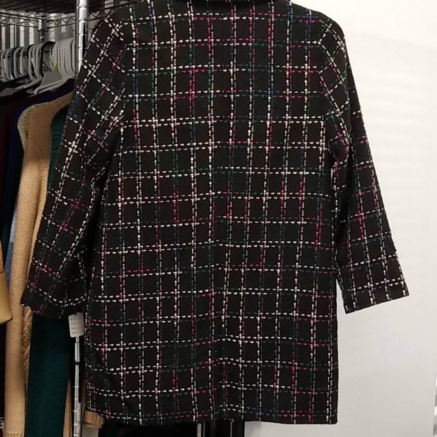 NWT Charter Club Petite Tweed Plaid Jacket