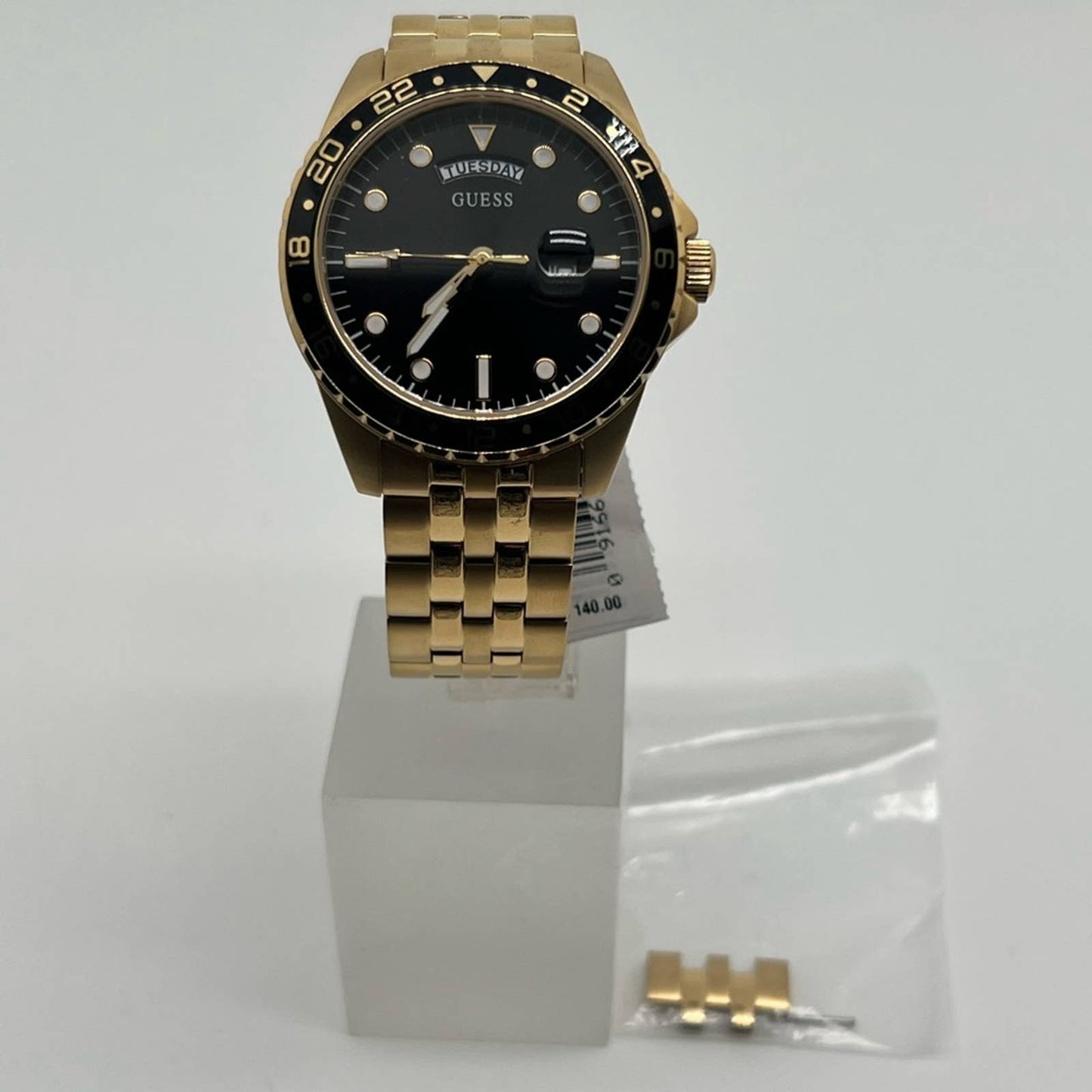 Guess Gold-Tone and Black Sport Watch