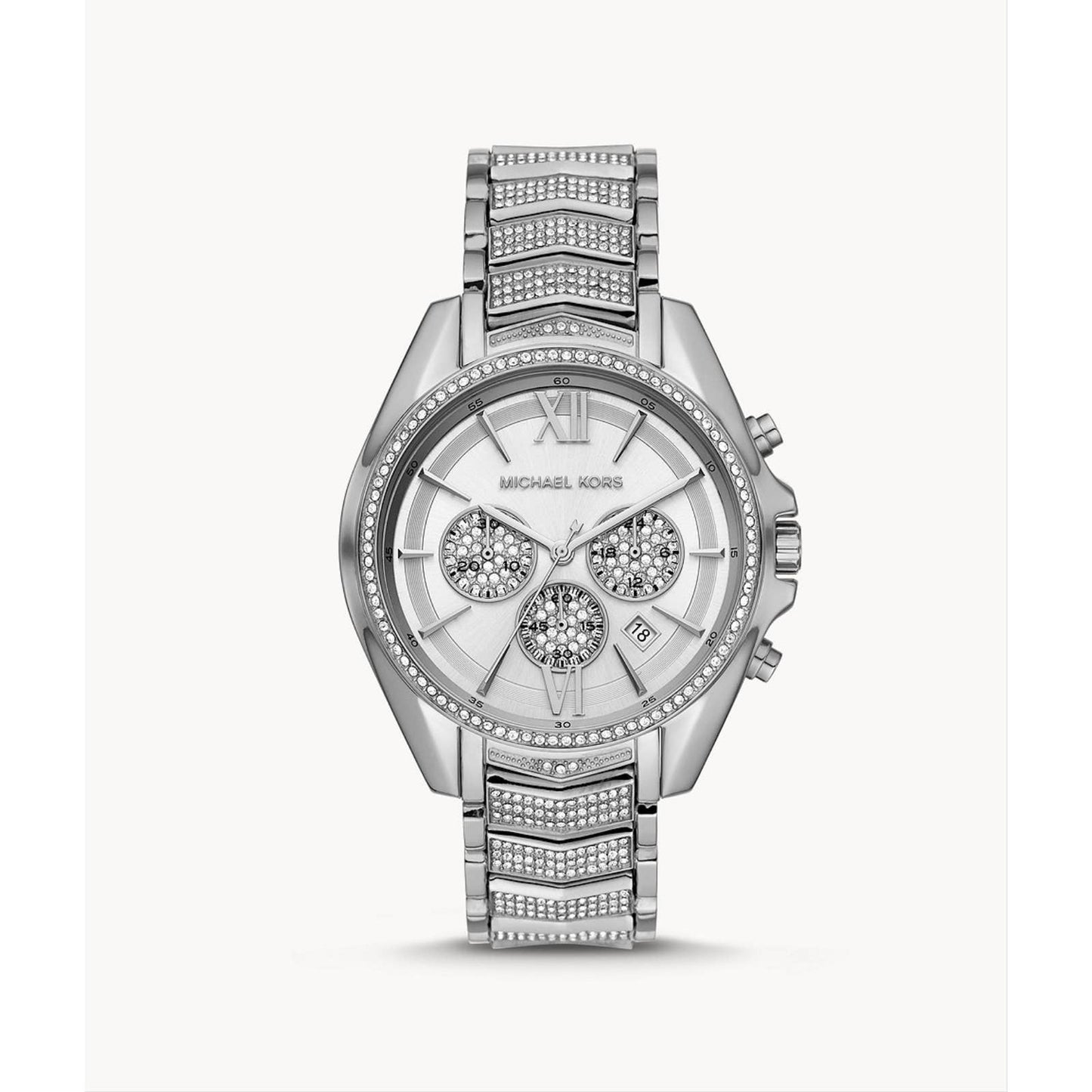 MICHAEL KORS Women's Chronograph Whitney Stainless Steel Pavé Bracelet Watch