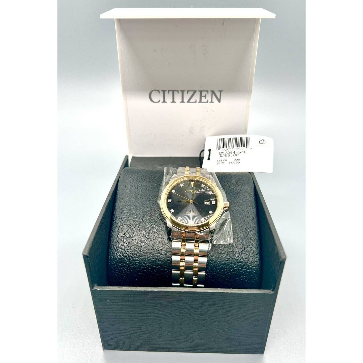 Citizen Eco-Drive Corso BM7344-54E Two Tone Black Date Dial Mens Dress Watch