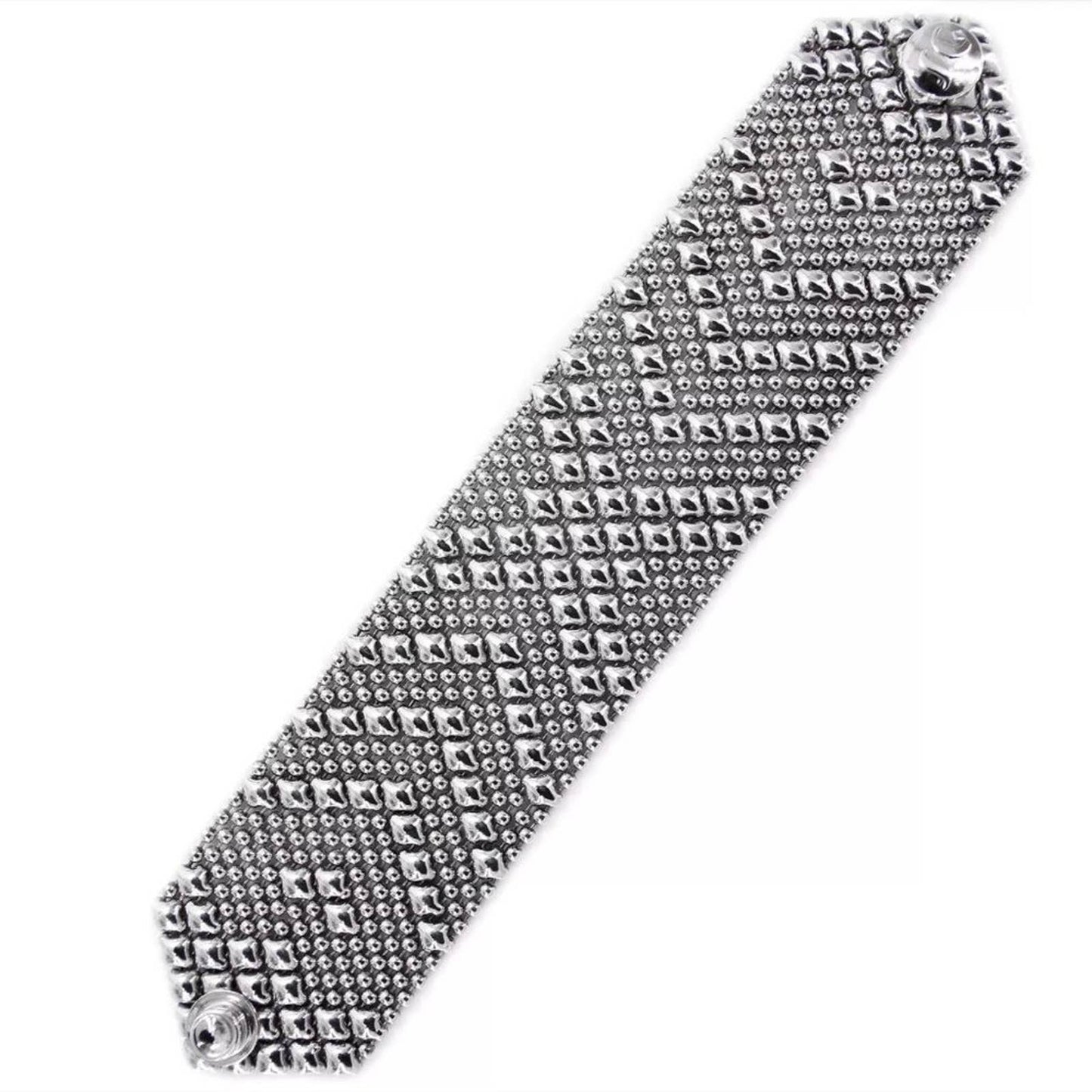 SG Liquid Metal Silver Mesh Cuff Bracelet by Sergio Gutierrez B44