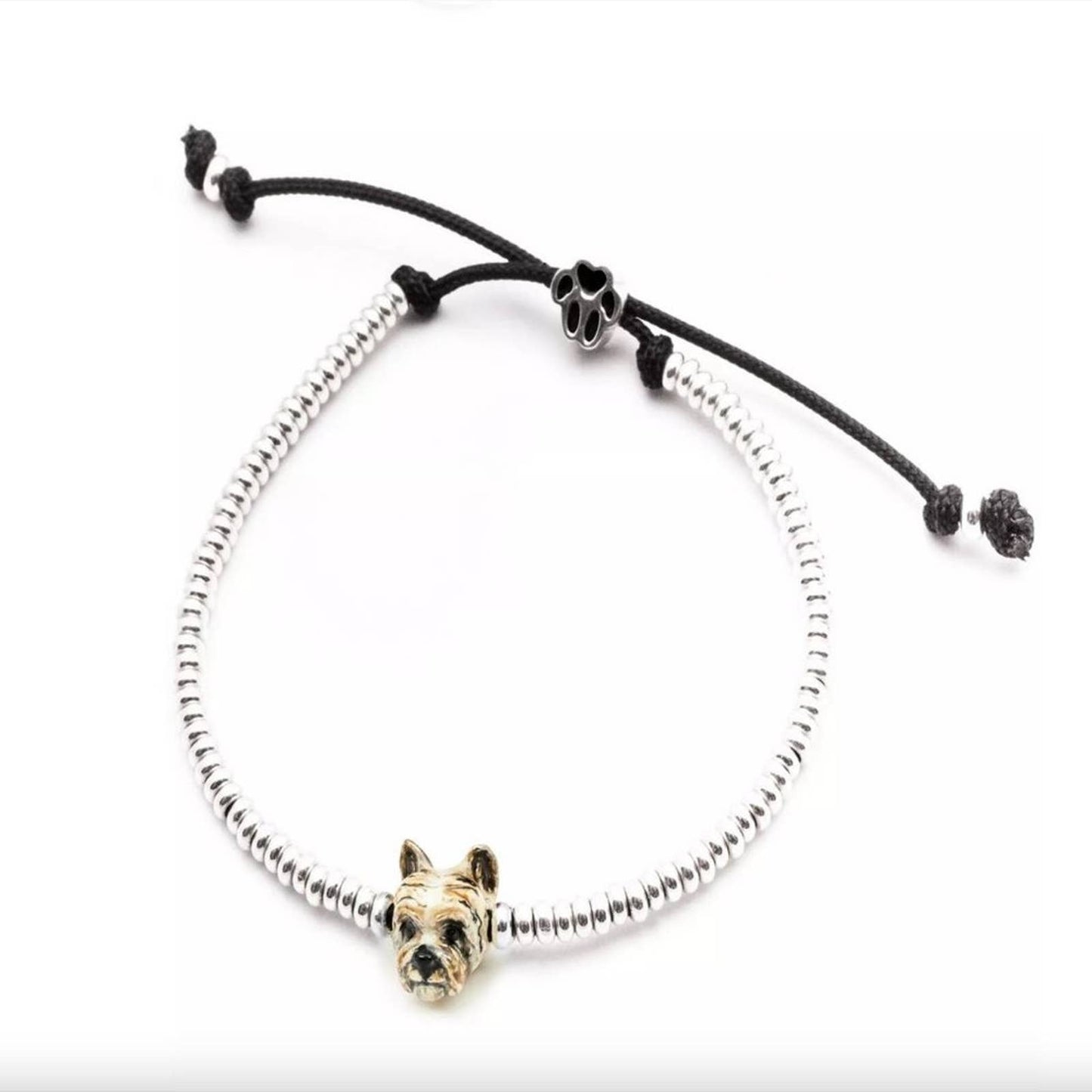 DOG FEVER Yorkshire Terrier Head Bracelet in Sterling Silver and Enamel