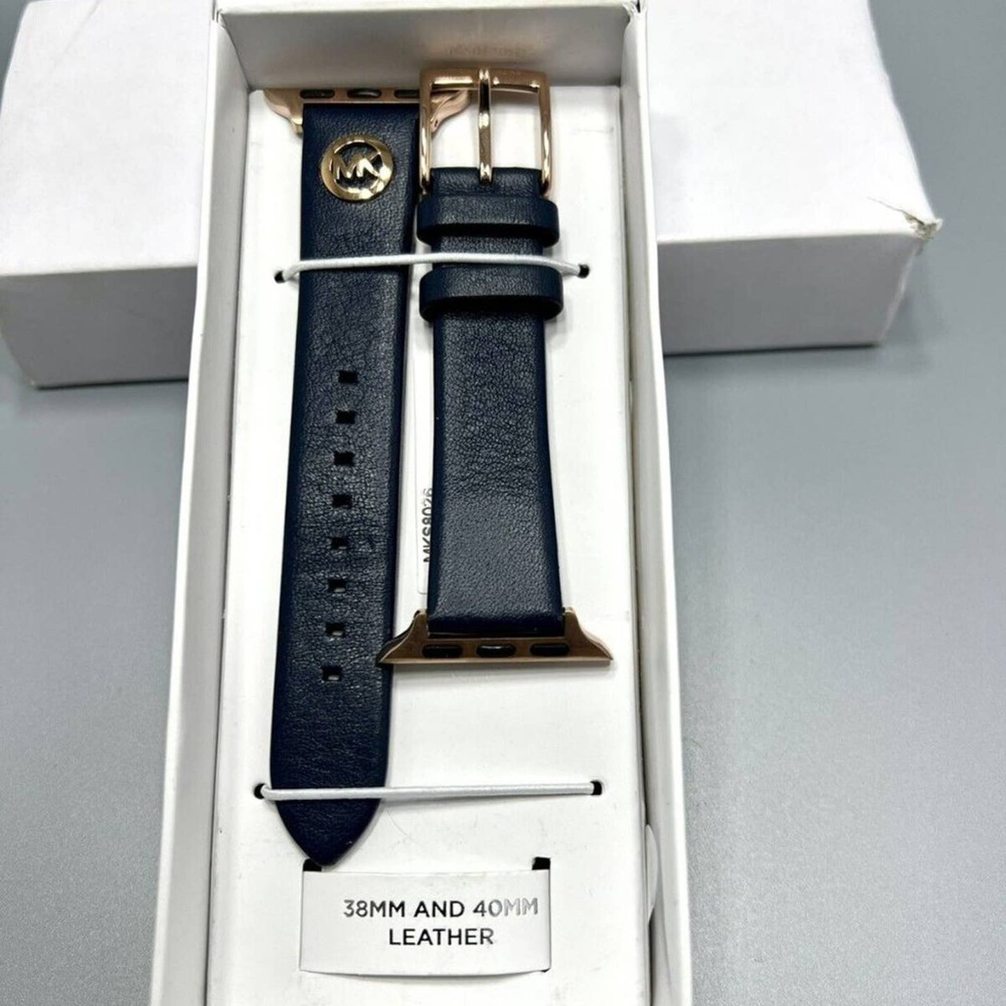 Michael Kors Women's Navy Leather 38/40mm Apple Watch Band