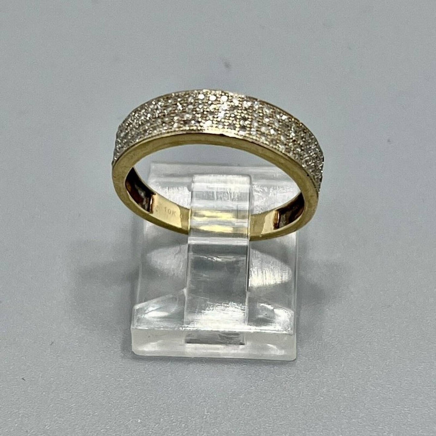 Womens 10K Solid Gold / Diamond Half Eternity Ring