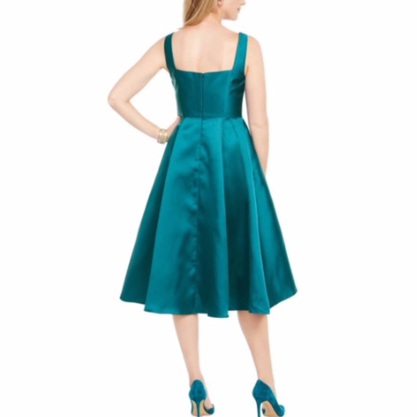 NWT Adrianna Papell Teal Sleeveless Midi Dress