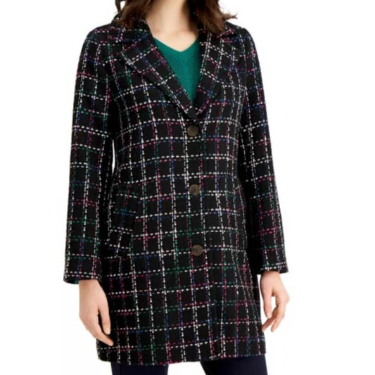 NWT Charter Club Petite Tweed Plaid Jacket