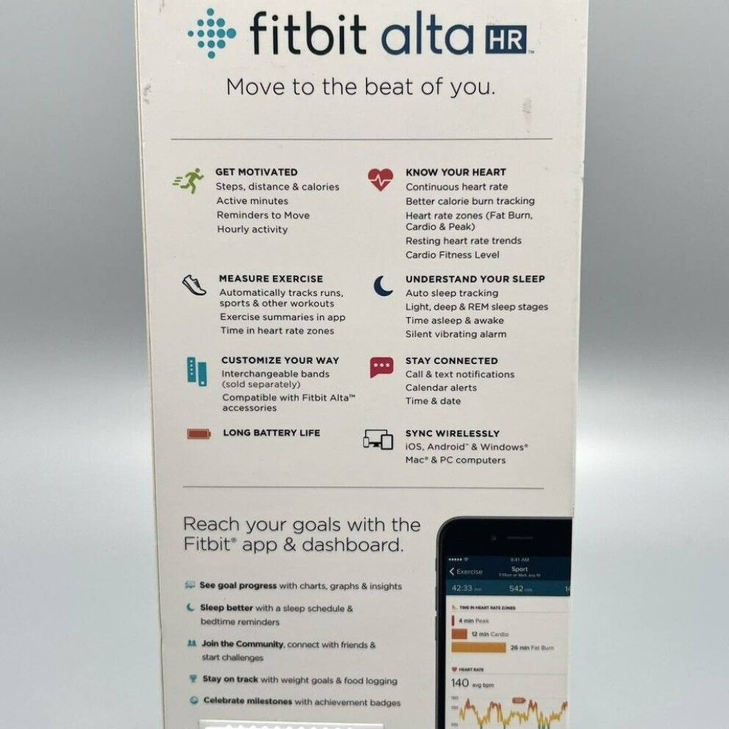 Fitbit Alta HR Fitness Wristband Activity & Heart Monitor Black Small FB408