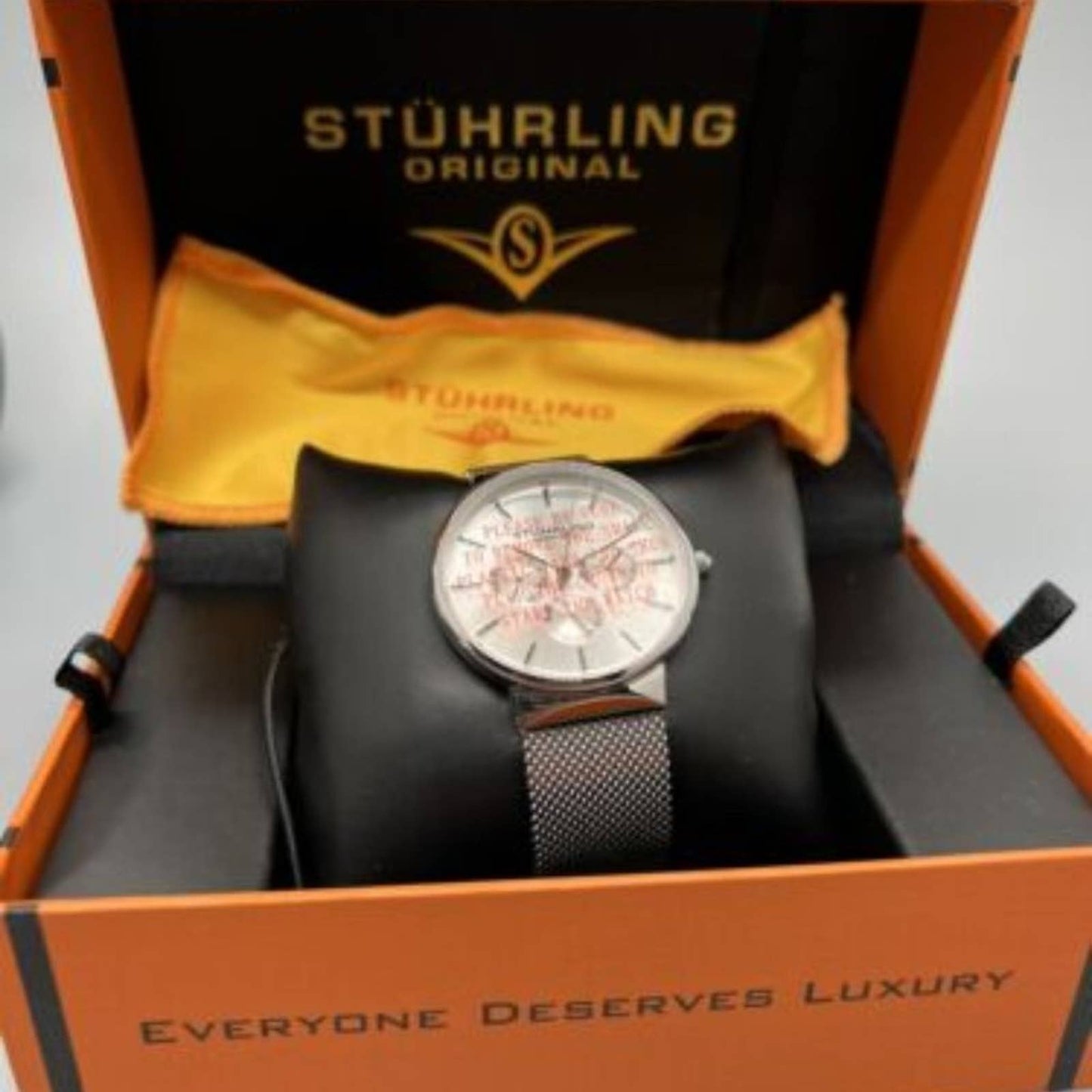 Stuhrling Monaco Silver Mesh Bracelet M16240