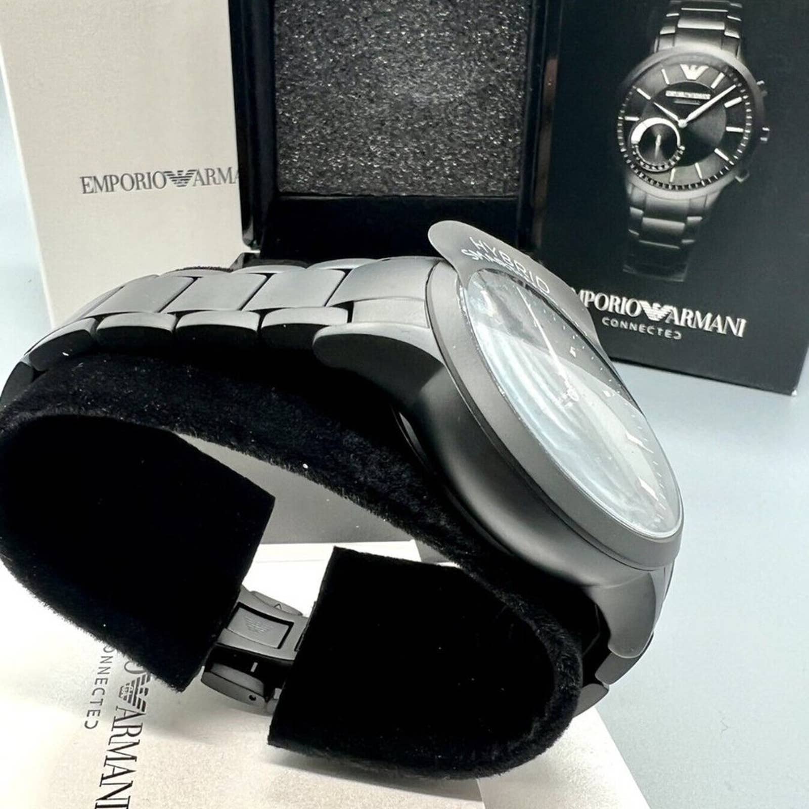 Emporio armani connected silver stainless steel hybrid smartwatch online