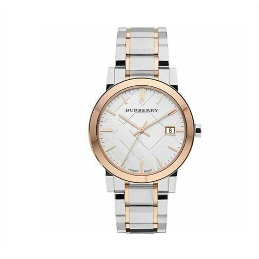 BURBERRY City Womens 38mm Swiss Watch, Two-Tone Silver Rose Gold Stainless Steel