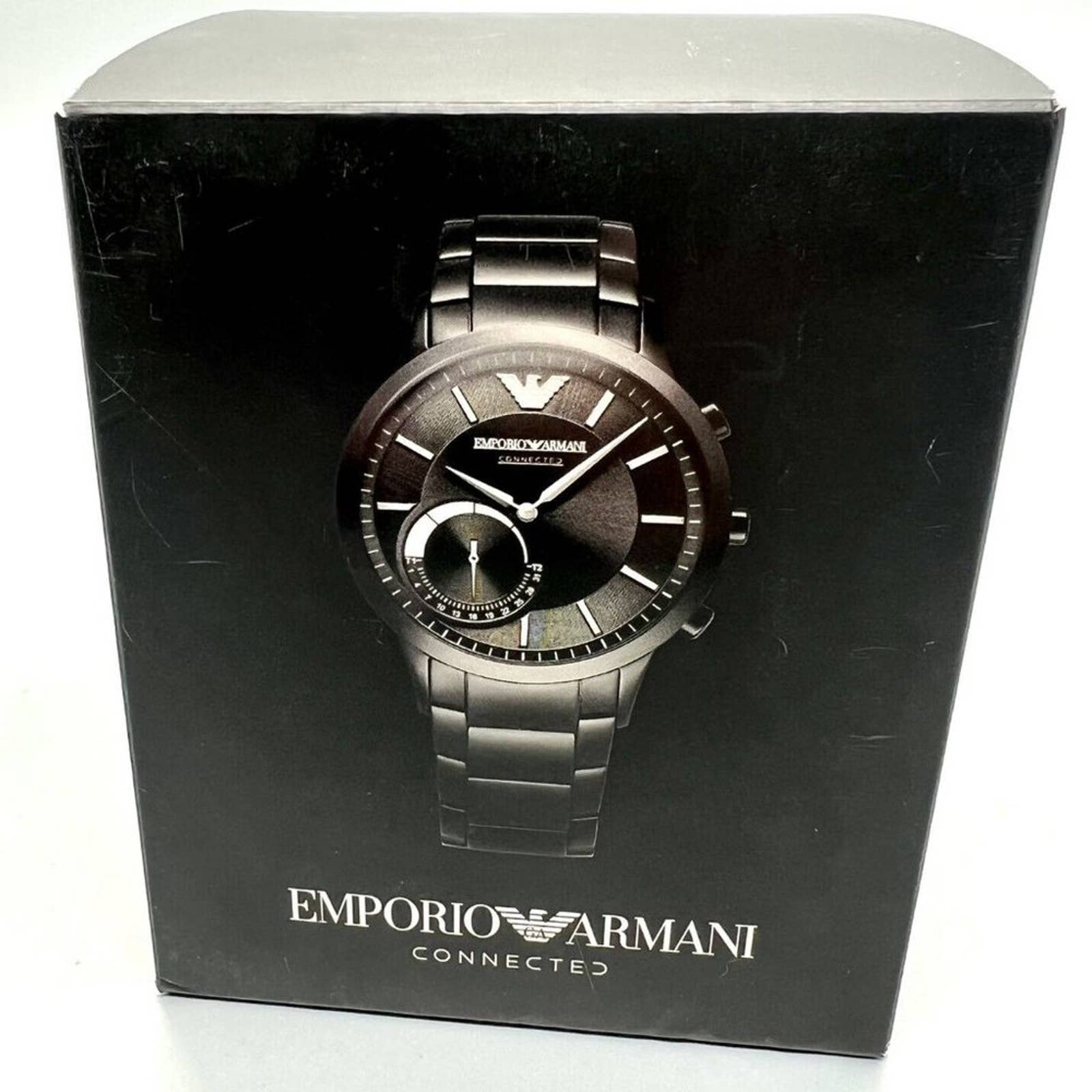 Emporio armani connected silver clearance stainless steel hybrid smartwatch