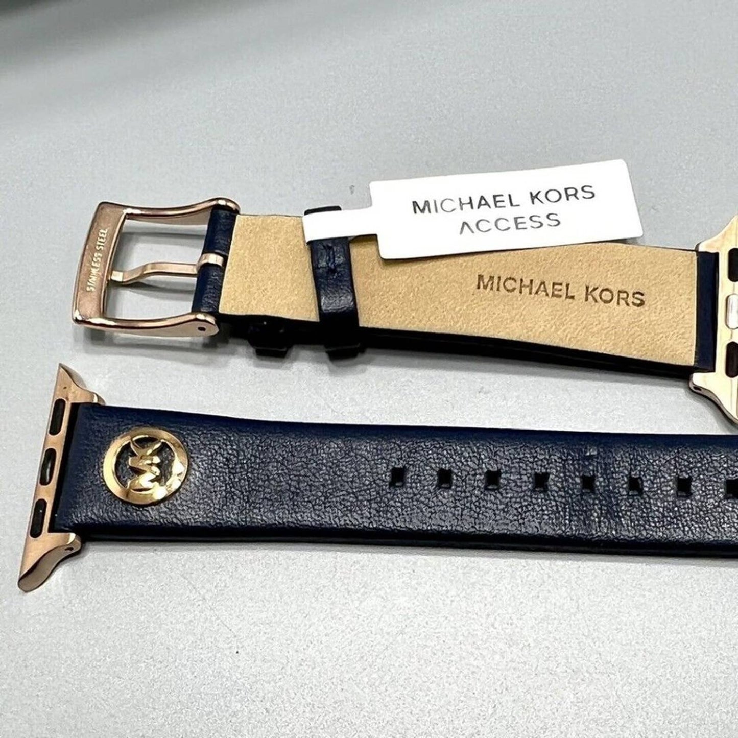 Michael Kors Women's Navy Leather 38/40mm Apple Watch Band