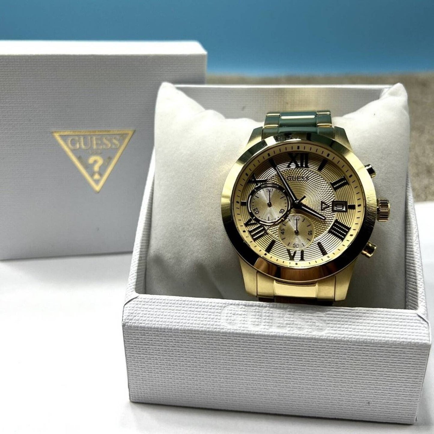 NWOT Guess Gold-Tone Chronograph Classic Dress Watch