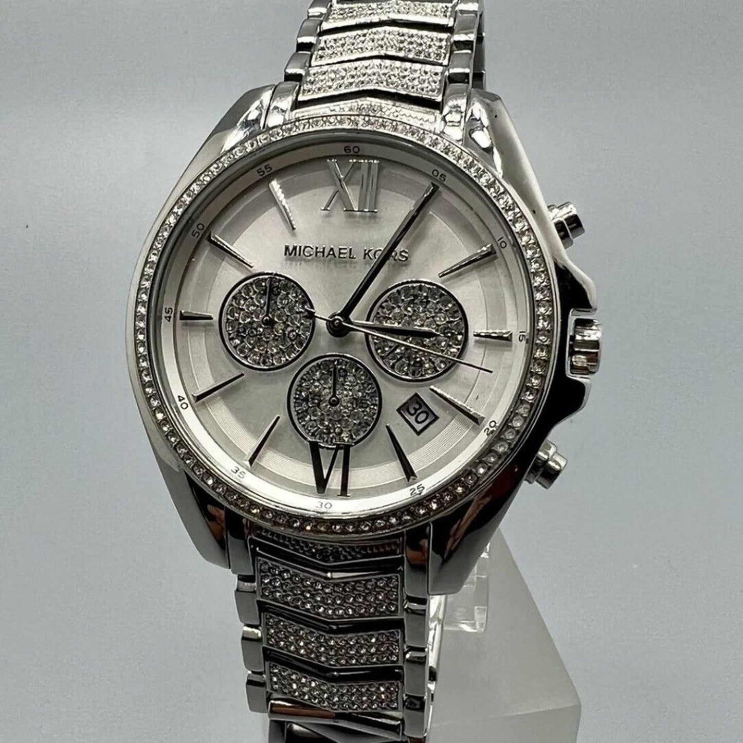 MICHAEL KORS Women's Chronograph Whitney Stainless Steel Pavé Bracelet Watch