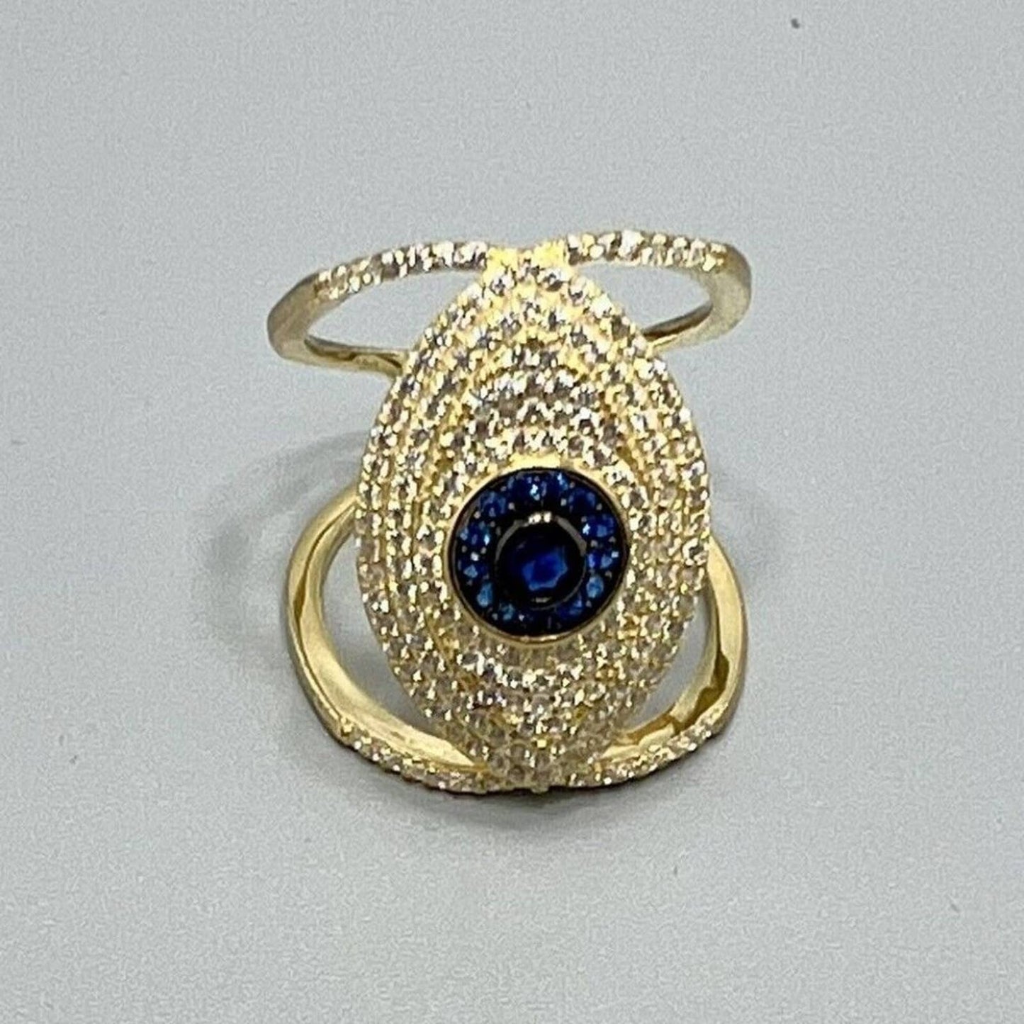 Gold Over Sterling Silver Evil Eye Ring