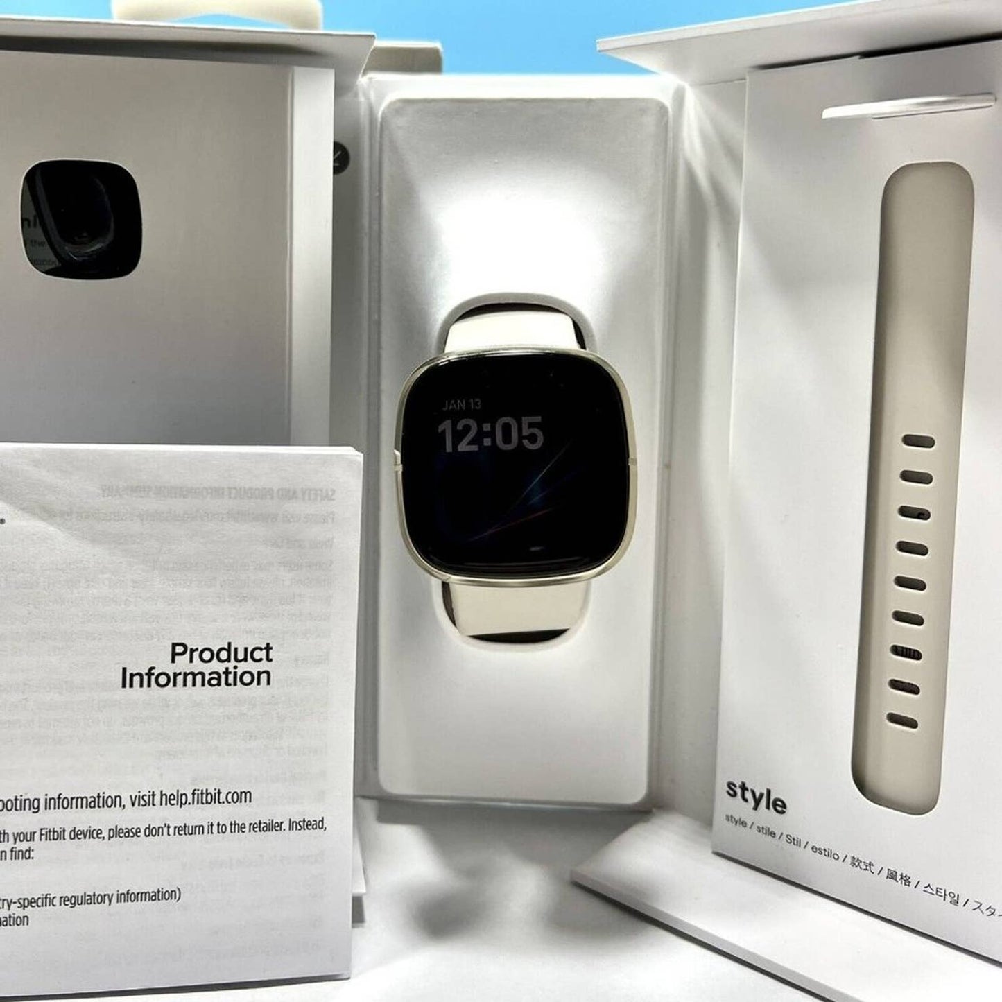 White Fitbit Sense Advanced Health Smartwatch