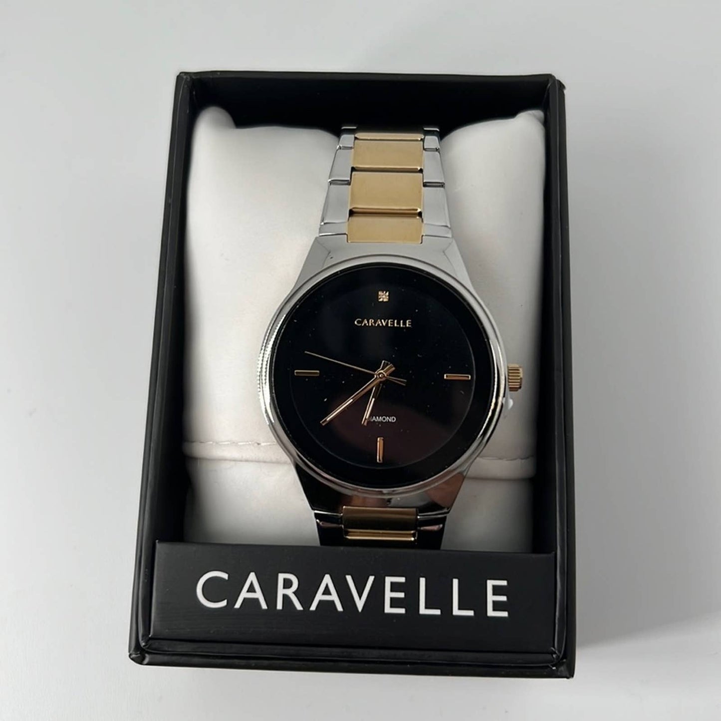 NWT Caravelle Ladies Two-Tone Diamond Watch