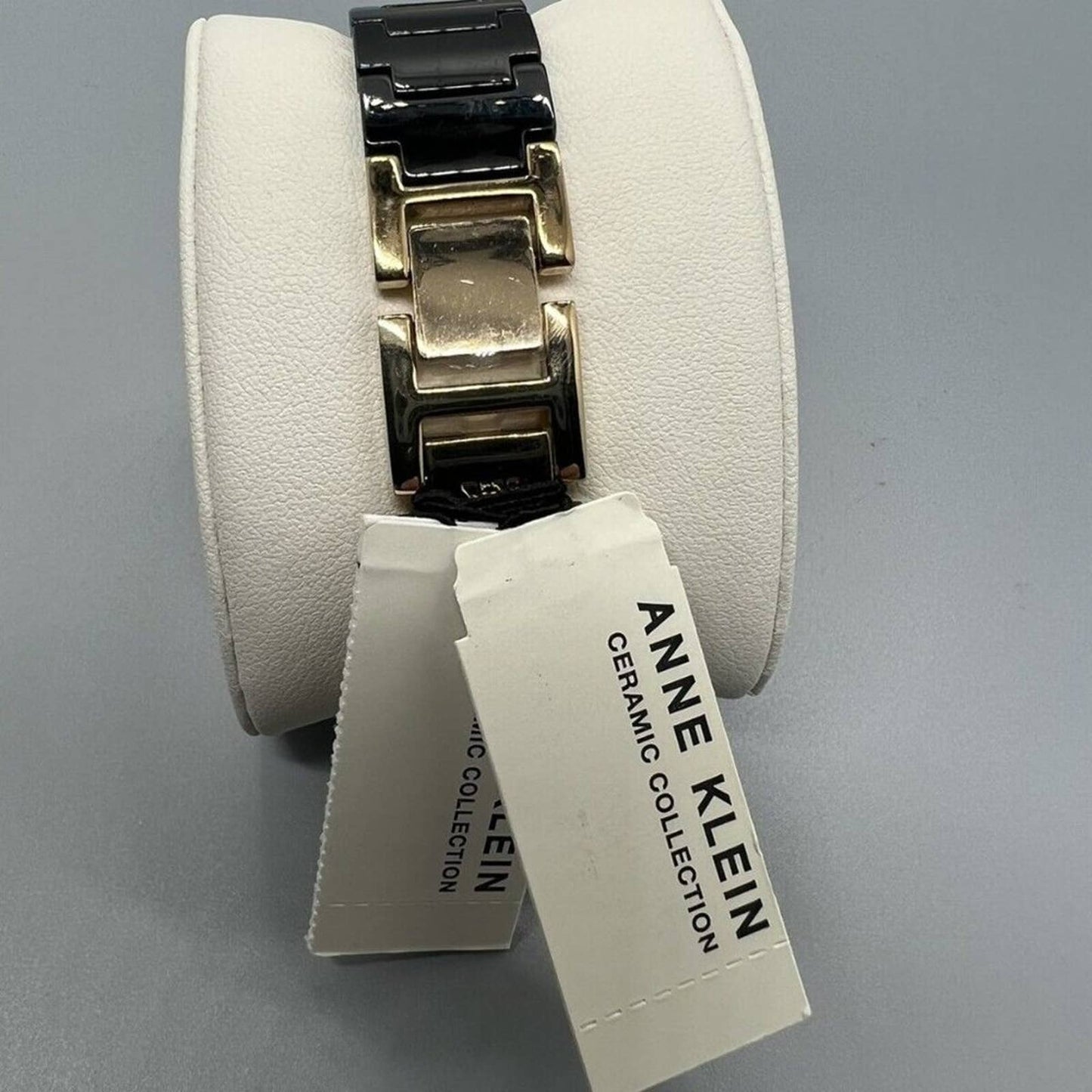 ANNE KLEIN Watch, Women's Diamond Accent Black Ceramic Bracelet 33mm AK-1018BKBK